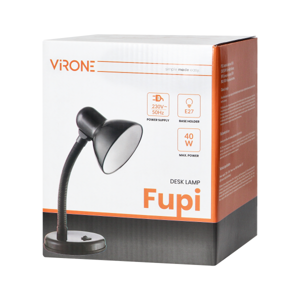 FUPI, desk lamp, 10W, E27, steel+ plastic, red FUPI, desk lamp, 10W, E27, steel+ plastic, red